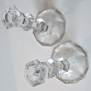 Candle Stick Elegant Clear Glass Candle Holders